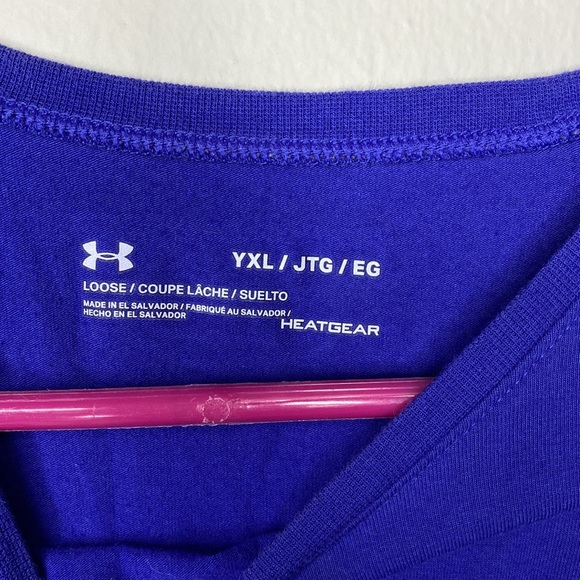 unisex navy basketball shirt under armour size XL youth basketball Heat Gear - Picture 4 of 6